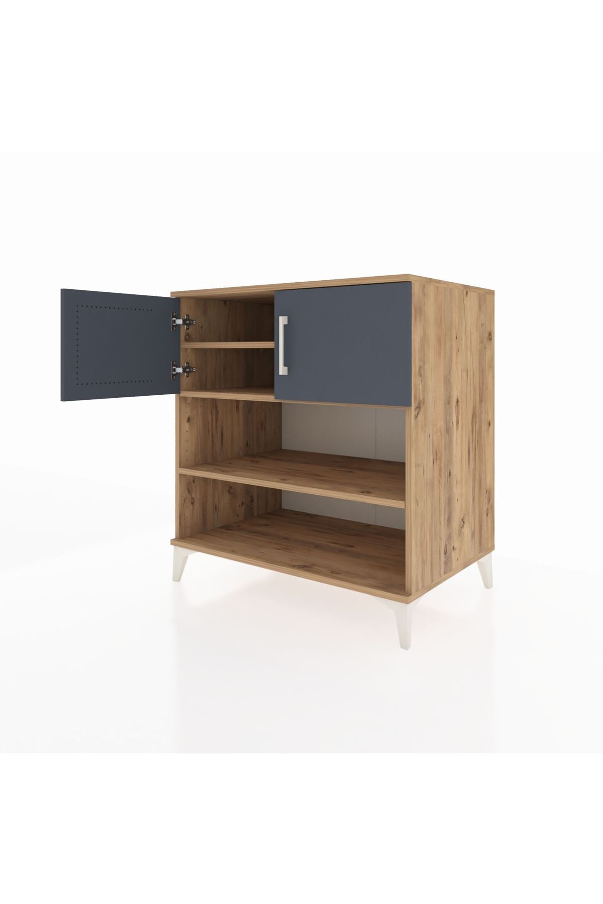 Kronos Şifonyer 3 Raflı 2 Kapaklı 88x59x96 Çam-Antrasit