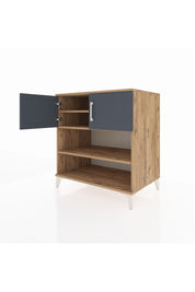 Kronos Şifonyer 3 Raflı 2 Kapaklı 88x59x96 Çam-Antrasit