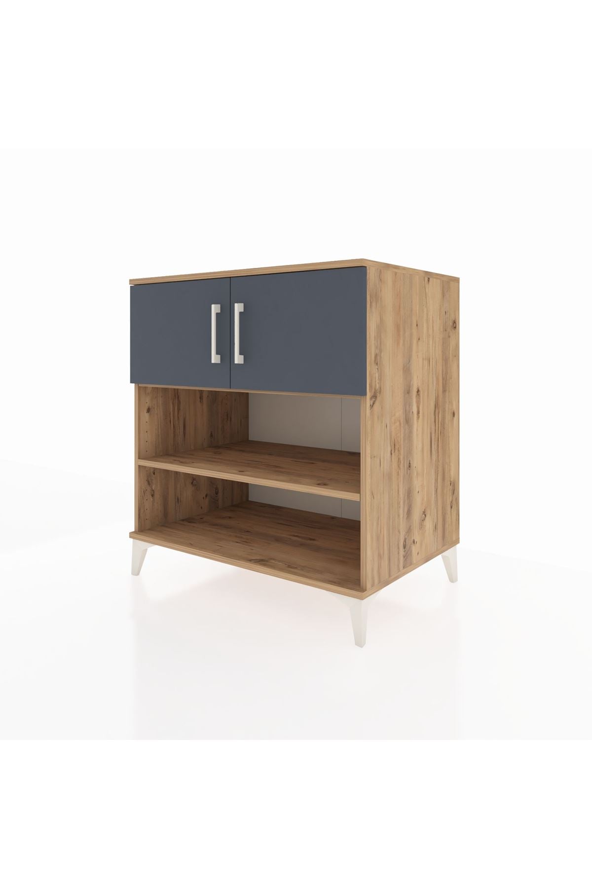 Kronos Şifonyer 3 Raflı 2 Kapaklı 88x59x96 Çam-Antrasit