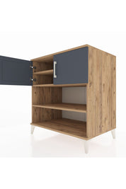 Kronos Şifonyer 3 Raflı 2 Kapaklı 88x59x96 Çam-Antrasit