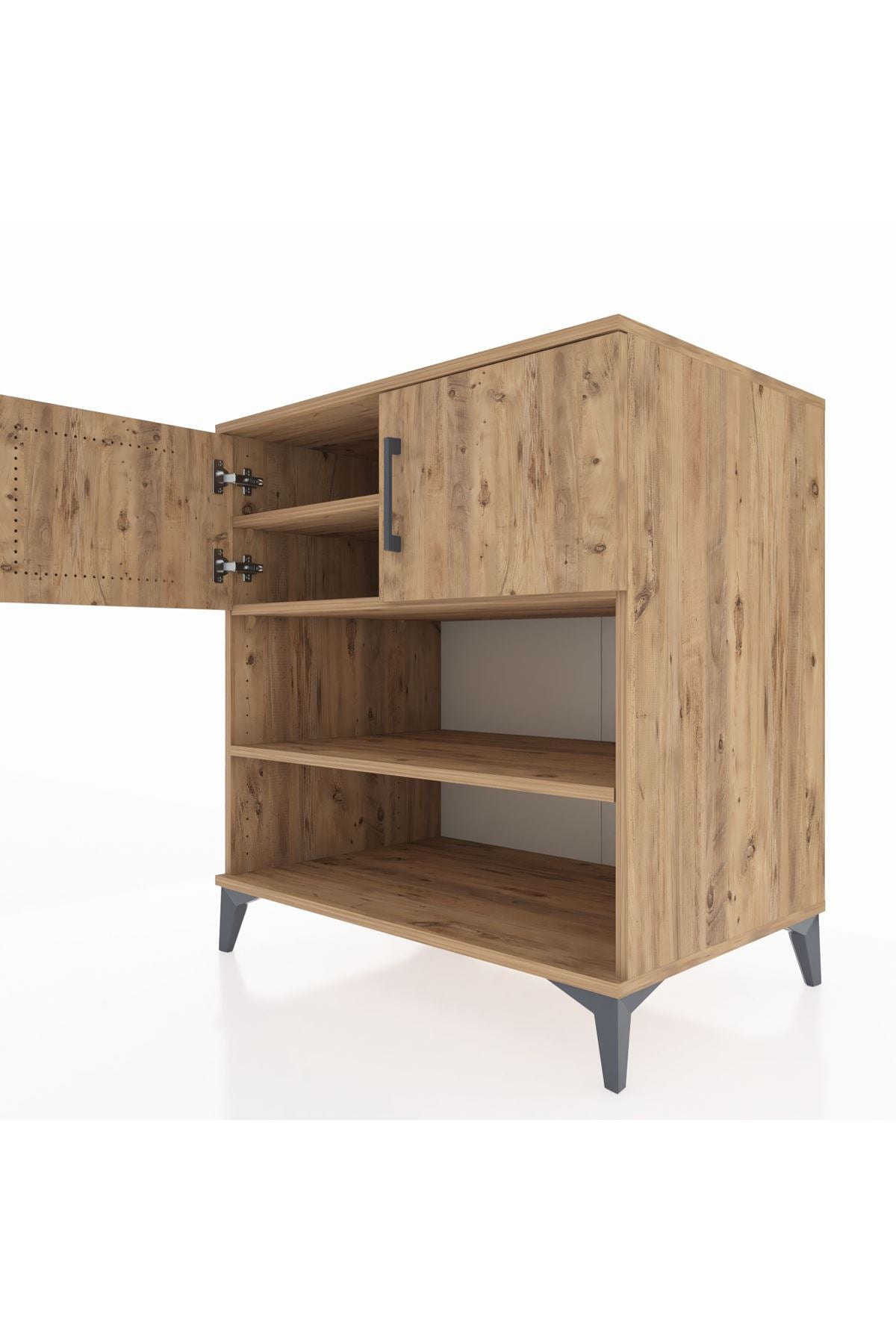 Kronos Şifonyer 3 Raflı 2 Kapaklı 88x59x96 Çam-Çam