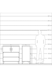 Kronos Şifonyer 3 Raflı 2 Kapaklı 88x59x96 Çam-Çam