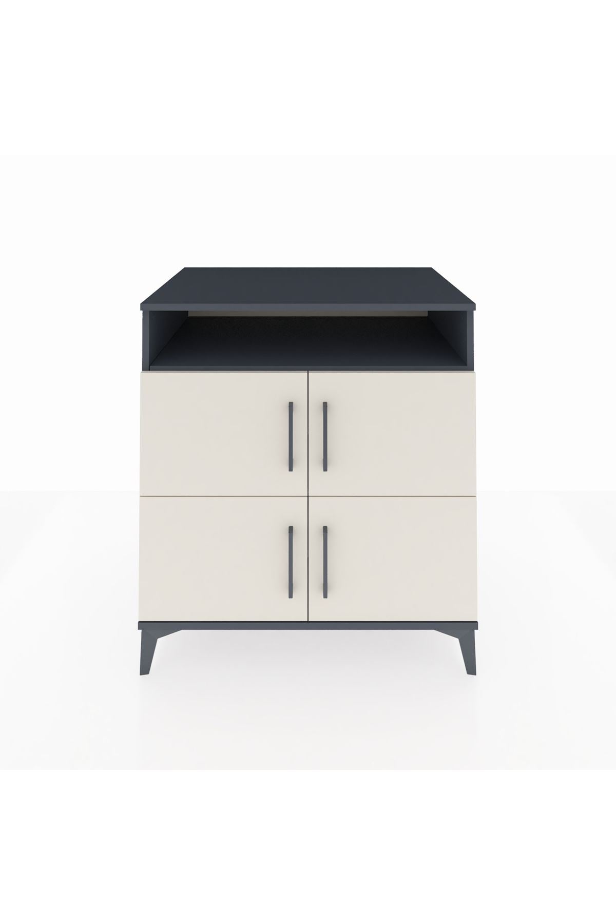 Kronos Şifonyer 4 Raflı 4 Kapaklı 88x59x96 Antrasit-Aytaşı