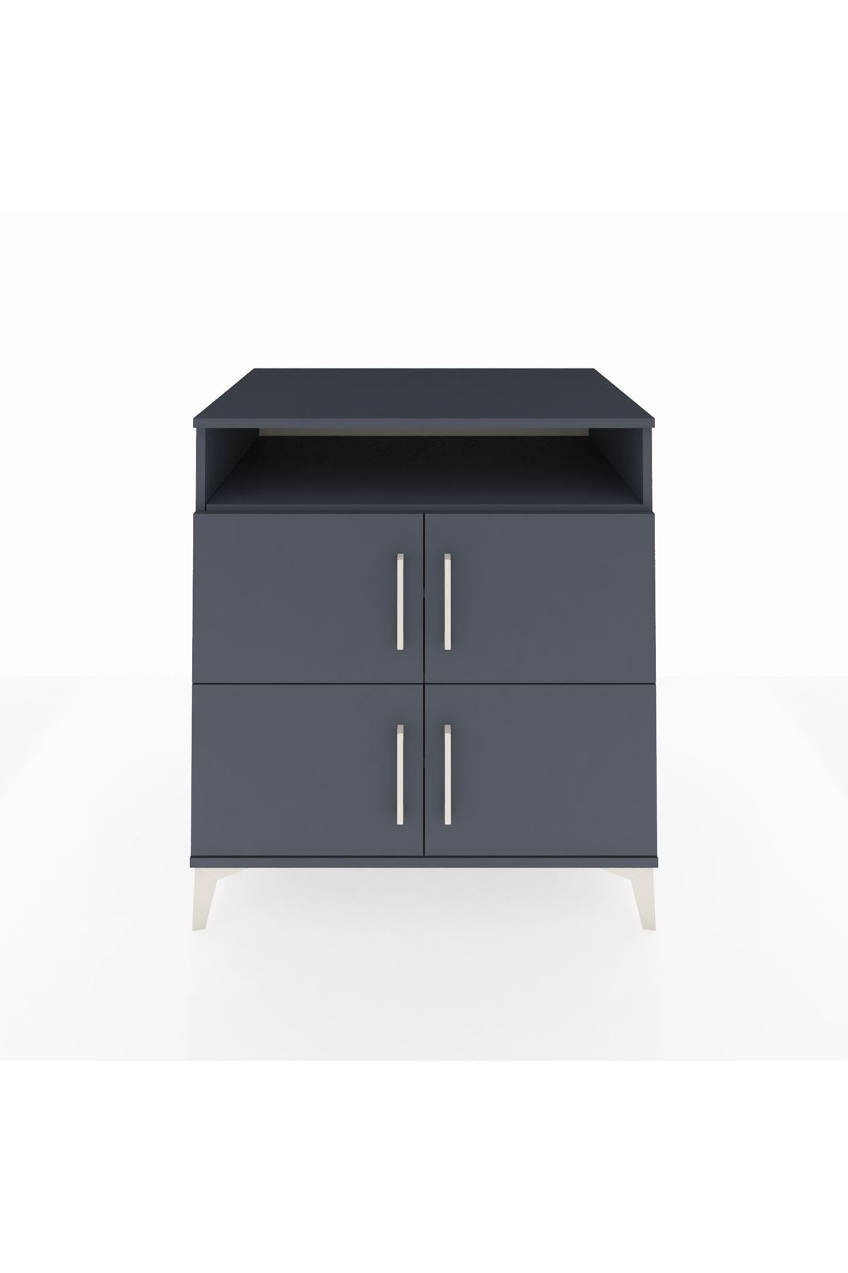 Kronos Şifonyer 4 Raflı 4 Kapaklı 88x59x96 Antrasit-Antrasit