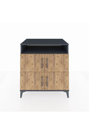 Kronos Şifonyer 4 Raflı 4 Kapaklı 88x59x96 Antrasit-Çam