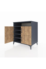 Kronos Şifonyer 4 Raflı 4 Kapaklı 88x59x96 Antrasit-Çam