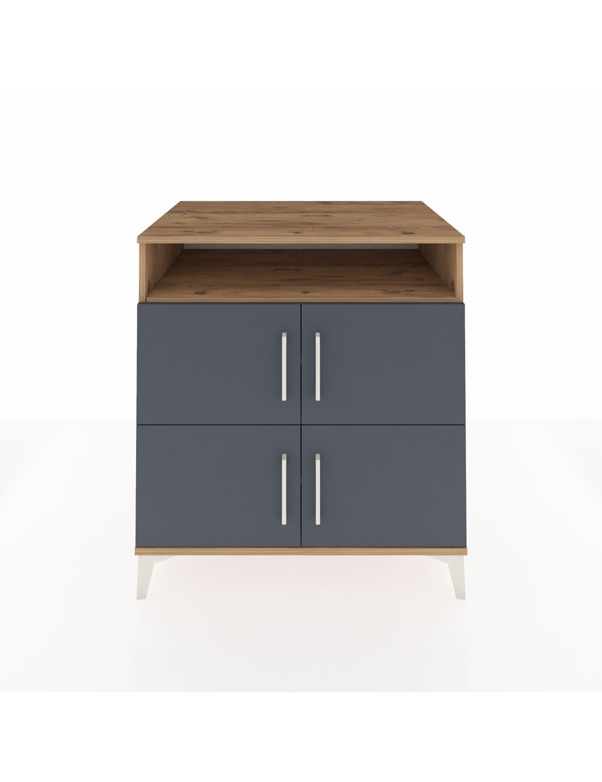 Kronos Şifonyer 4 Raflı 4 Kapaklı 88x59x96 Çam-Antrasit