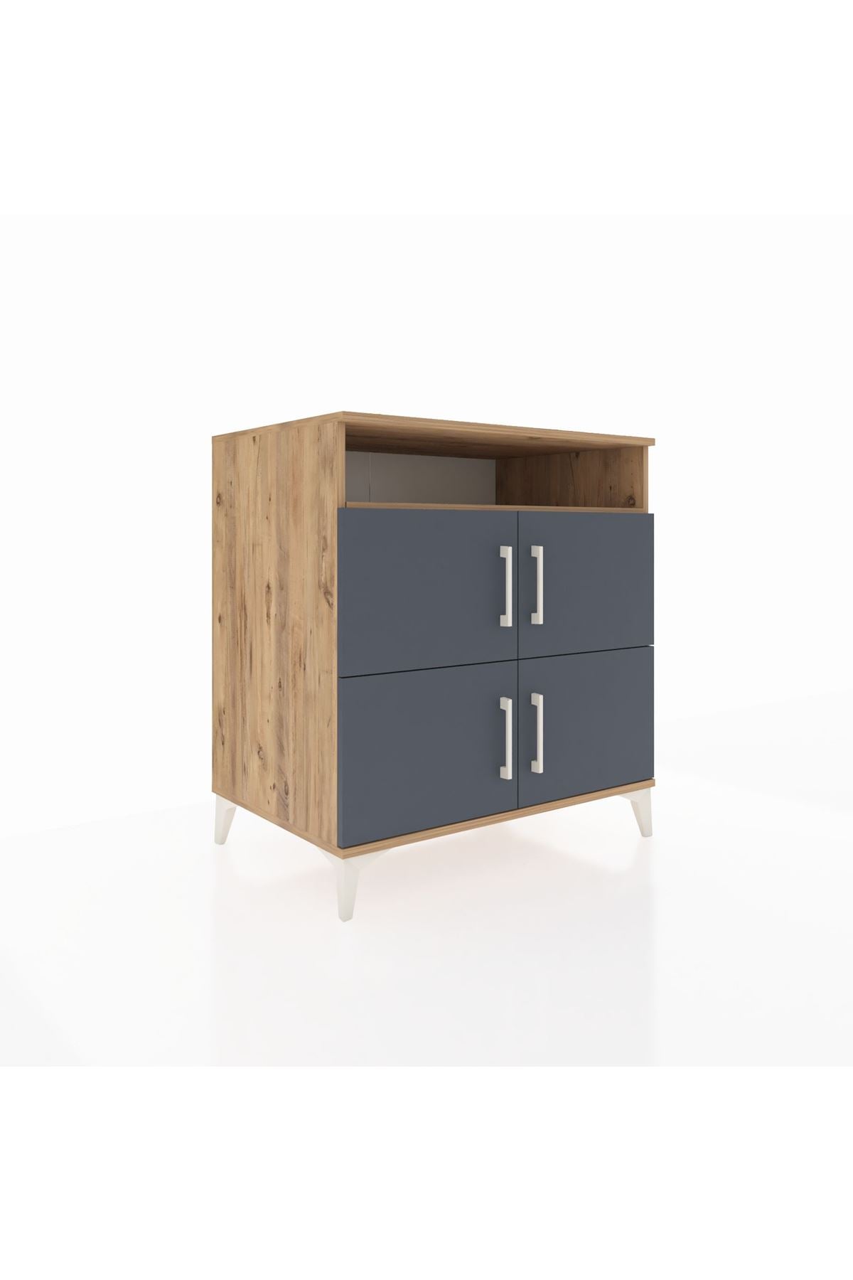 Kronos Şifonyer 4 Raflı 4 Kapaklı 88x59x96 Çam-Antrasit