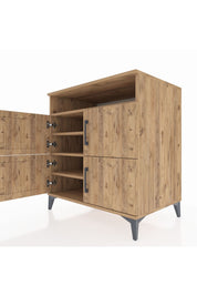 Kronos Şifonyer 4 Raflı 4 Kapaklı 88x59x96 Çam-Çam