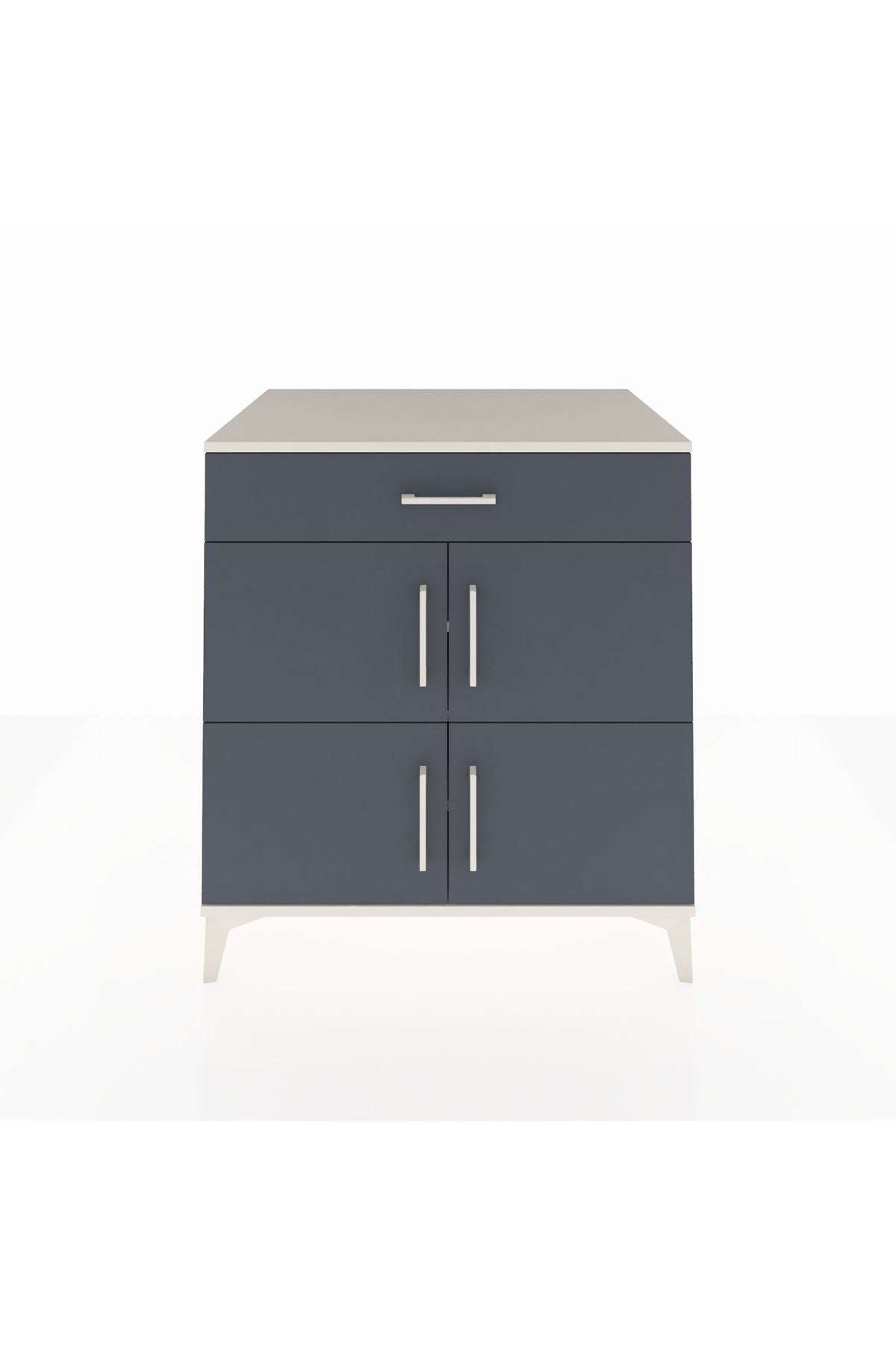 Kronos Şifonyer 3 Raflı Tek Çekmeceli 4 Kapaklı 88x59x96 Aytaşı-Antrasit