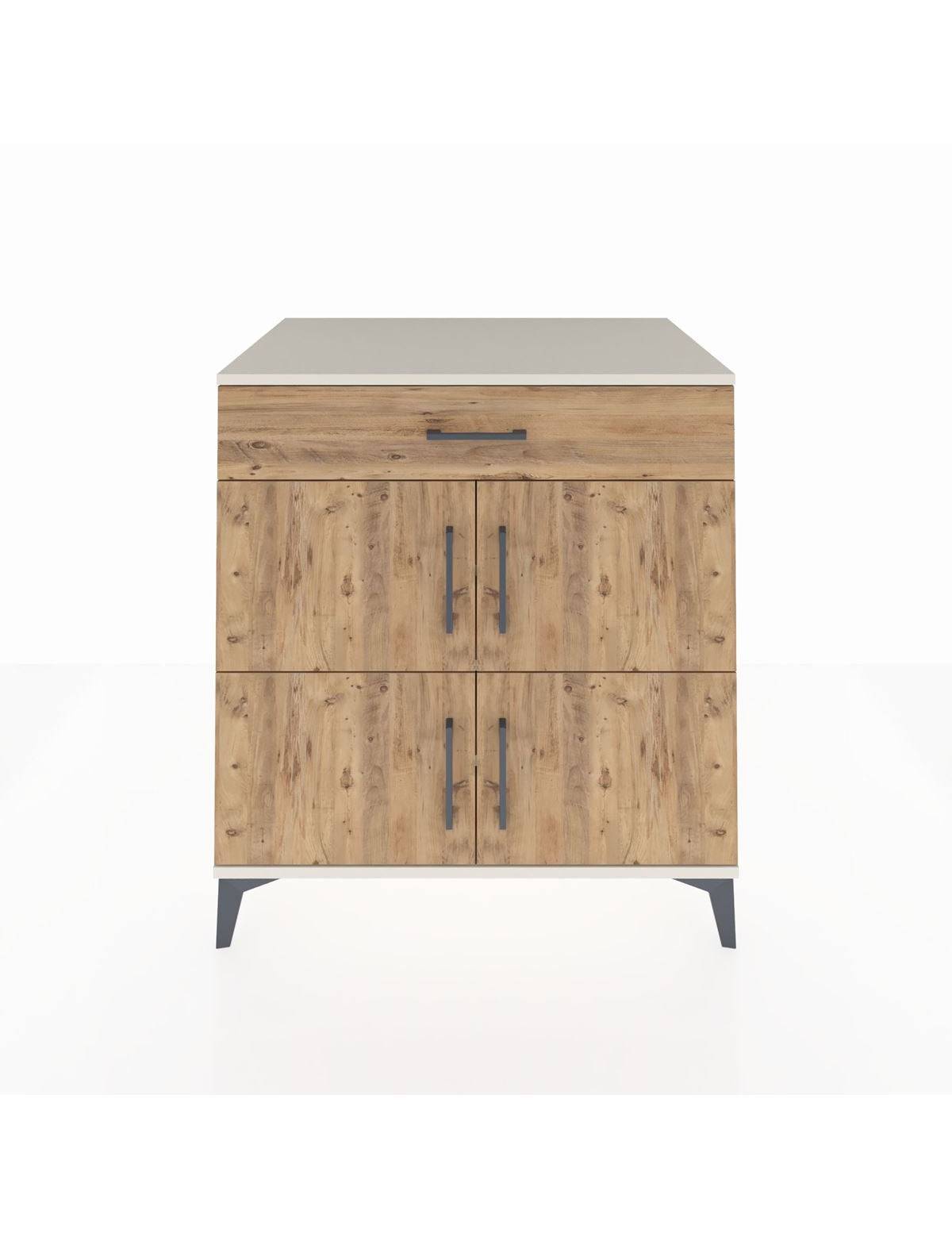 Kronos Şifonyer 3 Raflı Tek Çekmeceli 4 Kapaklı 88x59x96 Aytaşı-Çam