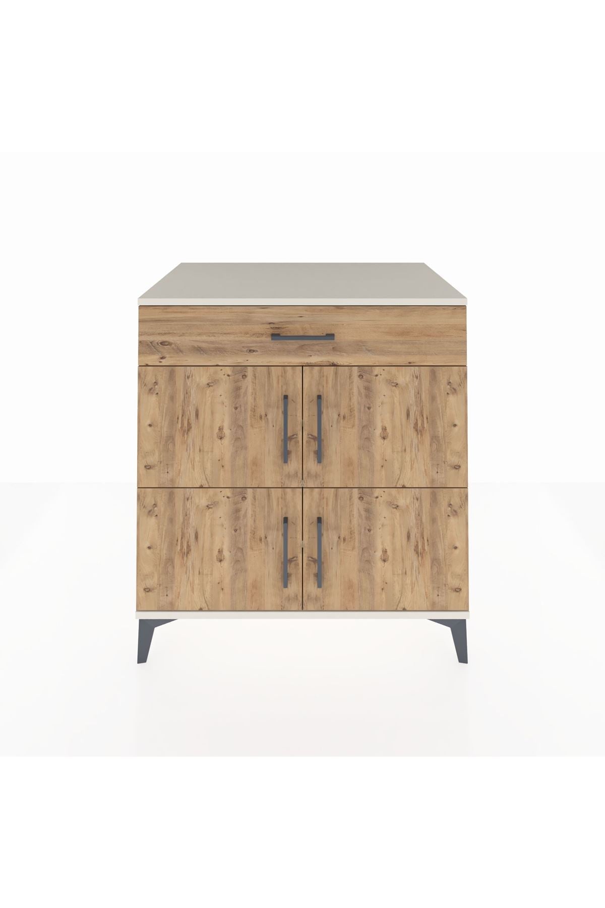 Kronos Şifonyer 3 Raflı Tek Çekmeceli 4 Kapaklı 88x59x96 Aytaşı-Çam