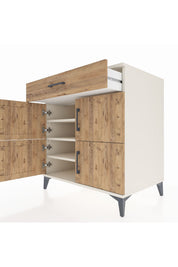 Kronos Şifonyer 3 Raflı Tek Çekmeceli 4 Kapaklı 88x59x96 Aytaşı-Çam