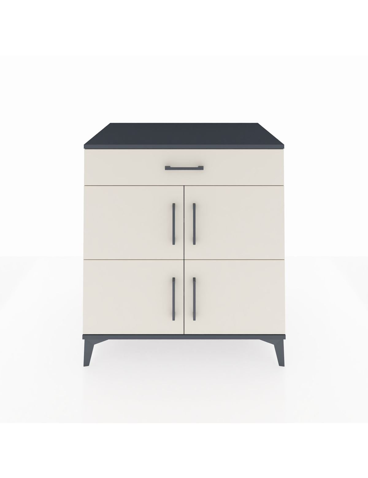 Kronos Şifonyer 3 Raflı Tek Çekmeceli 4 Kapaklı 88x59x96 Antrasit-Aytaşı