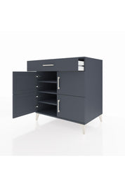 Kronos Şifonyer 3 Raflı Tek Çekmeceli 4 Kapaklı 88x59x96 Antrasit-Antrasit