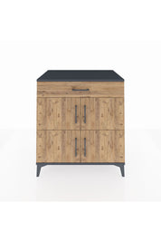 Kronos Şifonyer 3 Raflı Tek Çekmeceli 4 Kapaklı 88x59x96 Antrasit-Çam