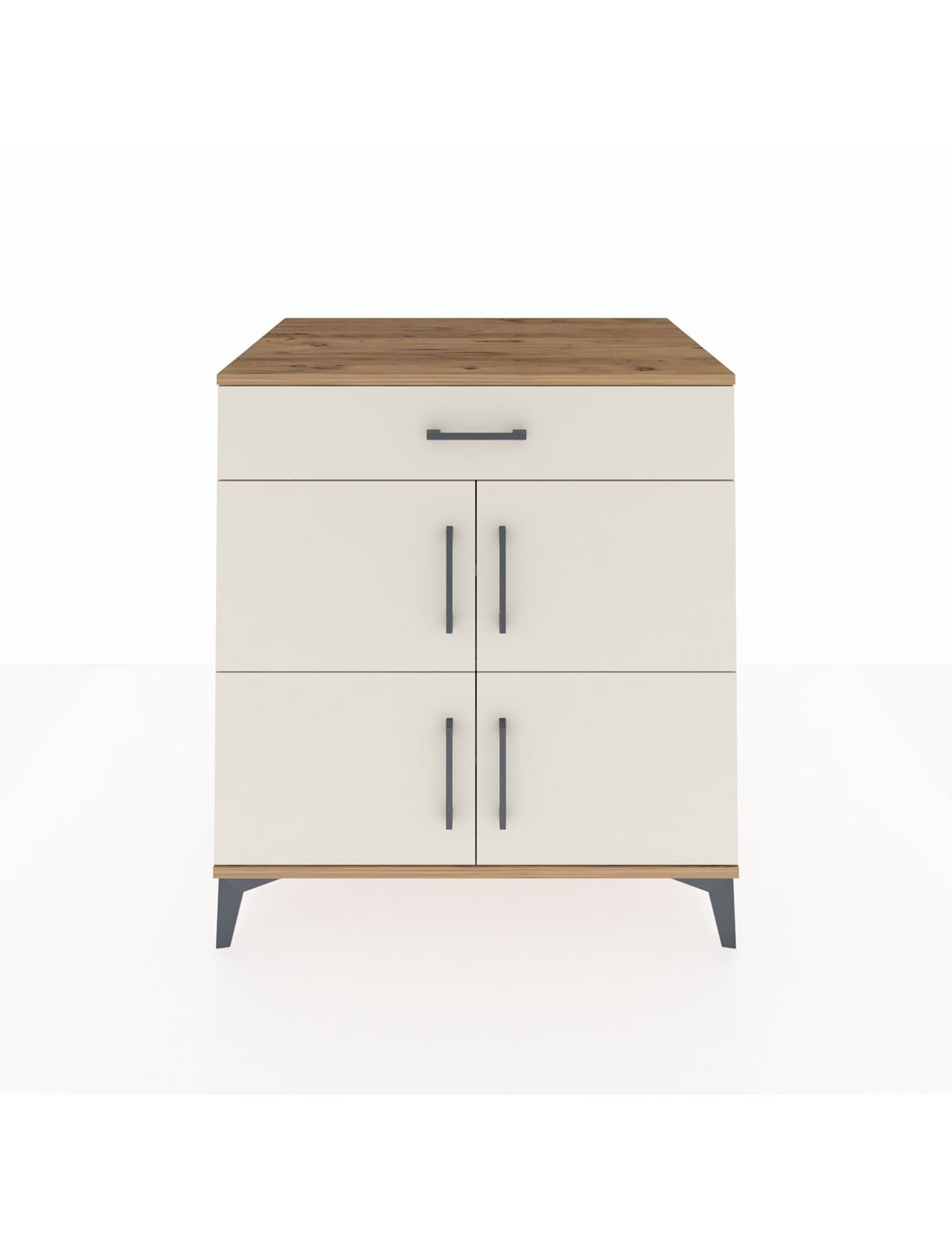 Kronos Şifonyer 3 Raflı Tek Çekmeceli 4 Kapaklı 88x59x96 Çam-Aytaşı