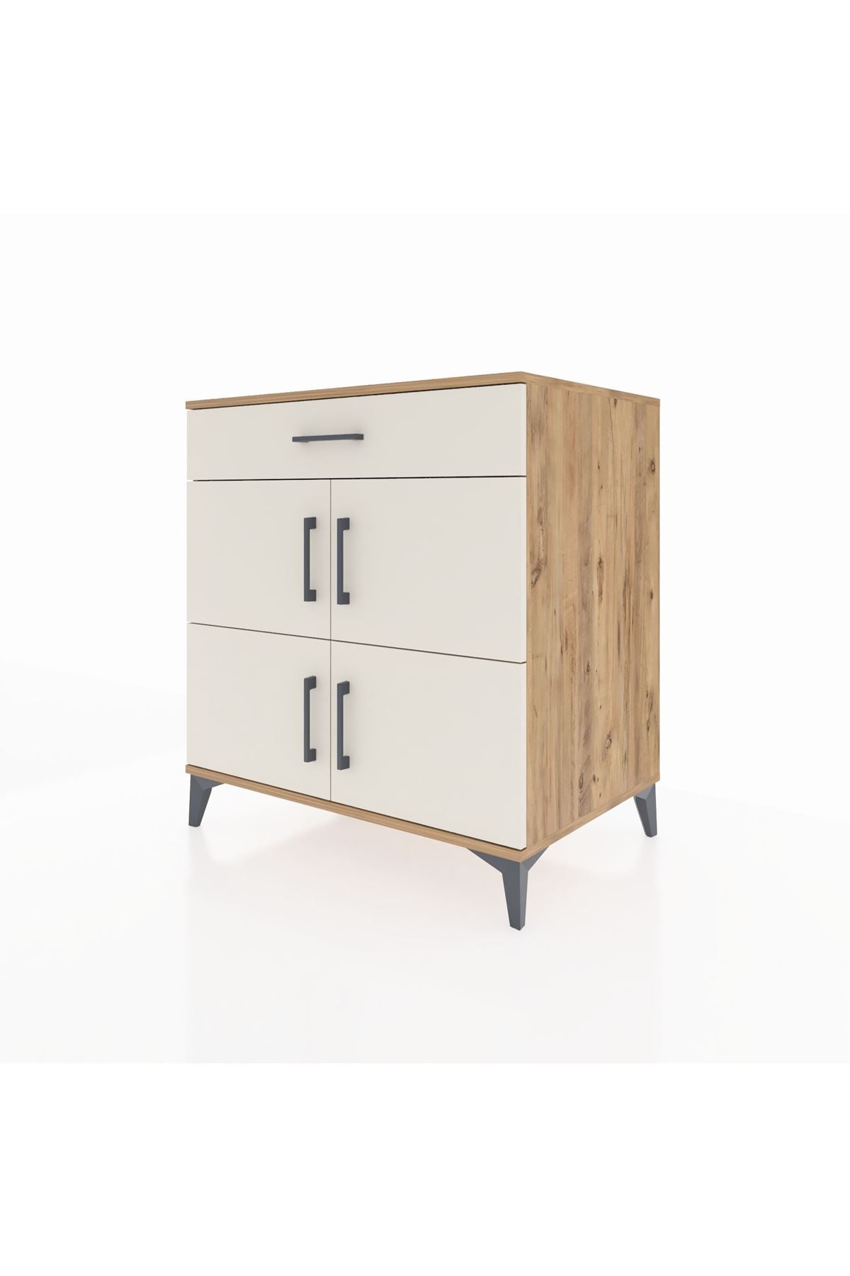 Kronos Şifonyer 3 Raflı Tek Çekmeceli 4 Kapaklı 88x59x96 Çam-Aytaşı