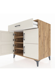 Kronos Şifonyer 3 Raflı Tek Çekmeceli 4 Kapaklı 88x59x96 Çam-Aytaşı