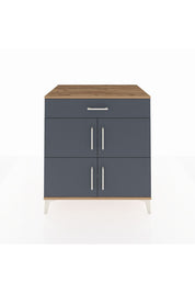 Kronos Şifonyer 3 Raflı Tek Çekmeceli 4 Kapaklı 88x59x96 Çam-Antrasit