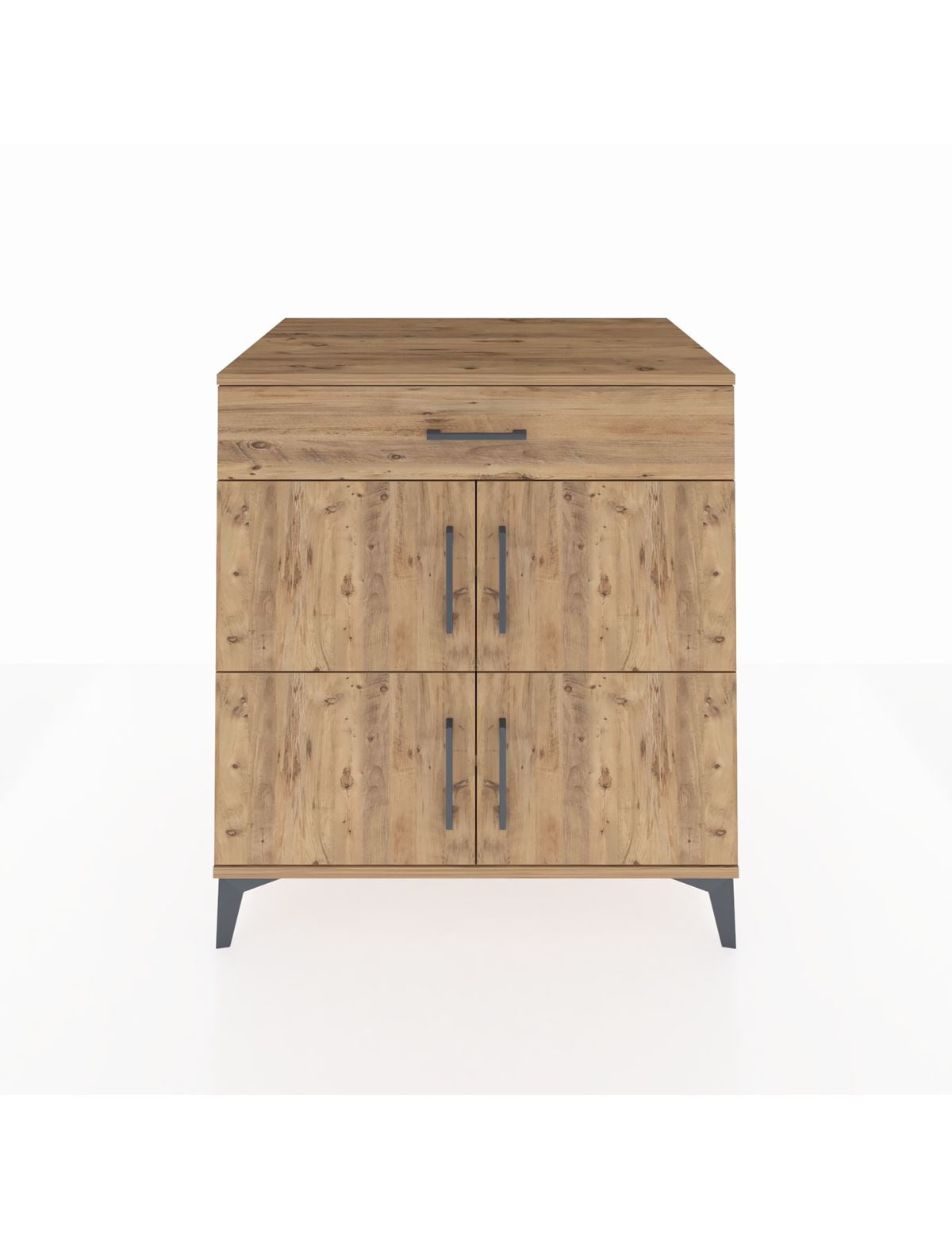 Kronos Şifonyer 3 Raflı Tek Çekmeceli 4 Kapaklı 88x59x96 Çam-Çam