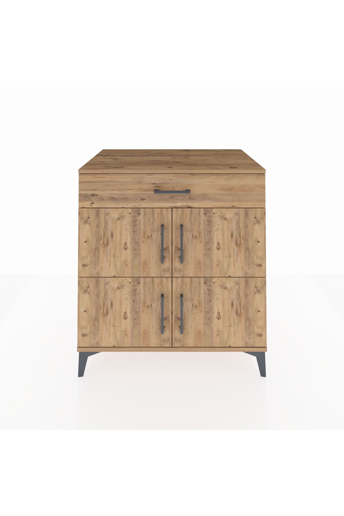 Kronos Şifonyer 3 Raflı Tek Çekmeceli 4 Kapaklı 88x59x96 Çam-Çam