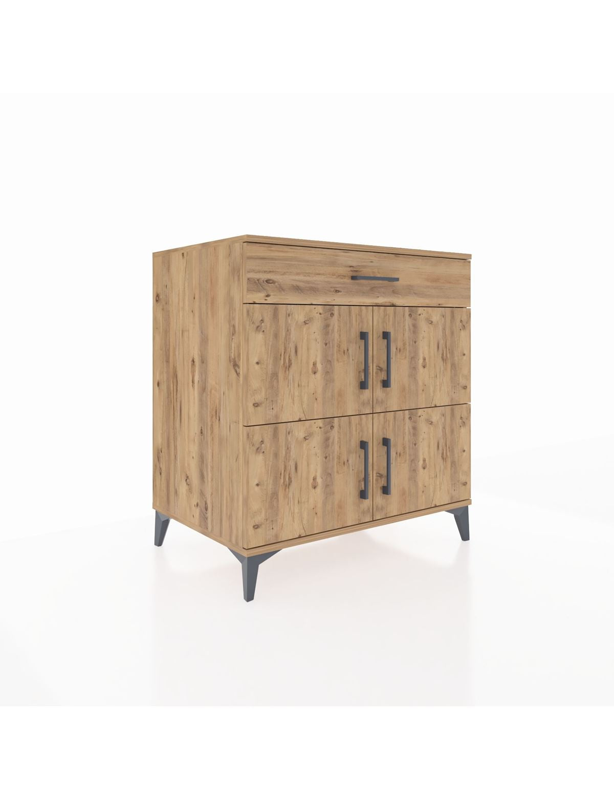 Kronos Şifonyer 3 Raflı Tek Çekmeceli 4 Kapaklı 88x59x96 Çam-Çam