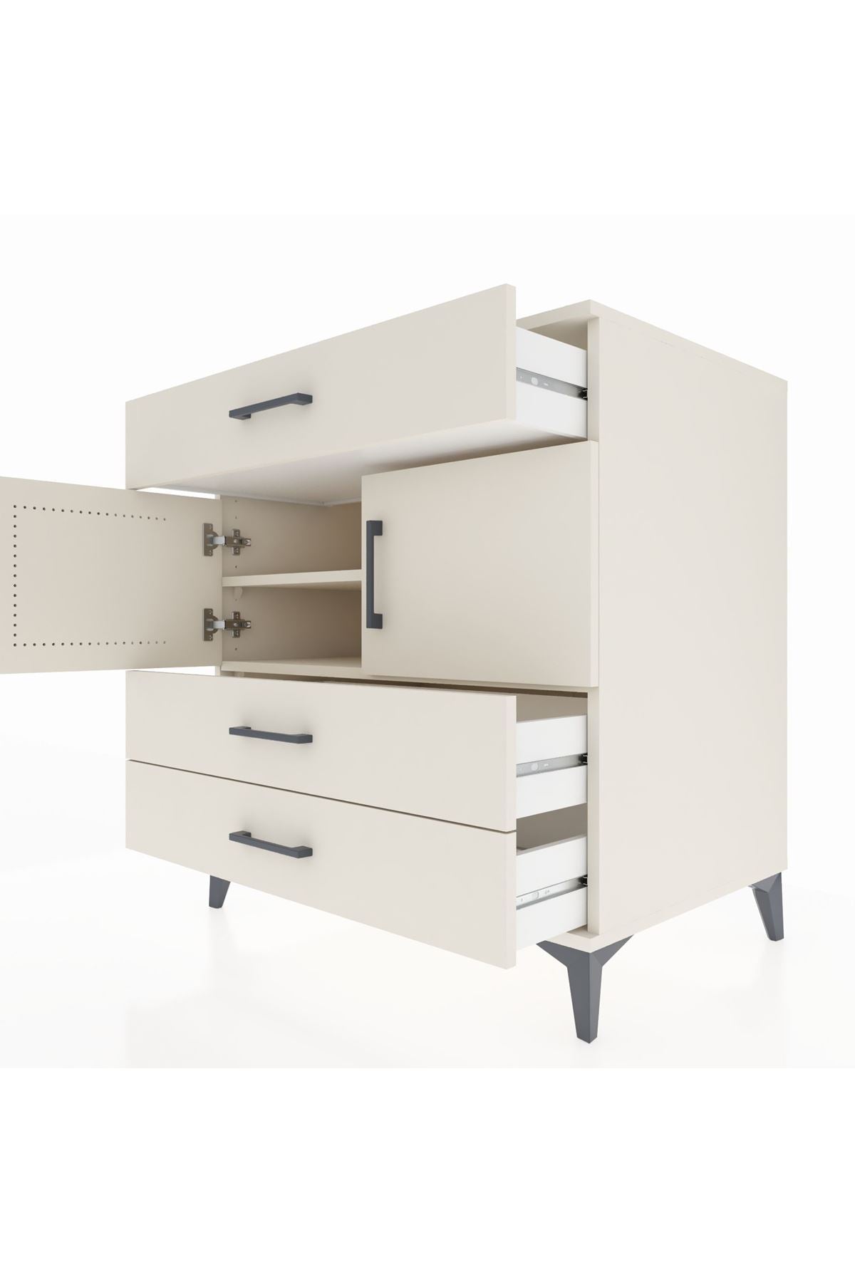 Kronos Şifonyer 2 Raflı 3 Çekmeceli 2 Kapaklı 88x59x96 Aytaşı-Aytaşı