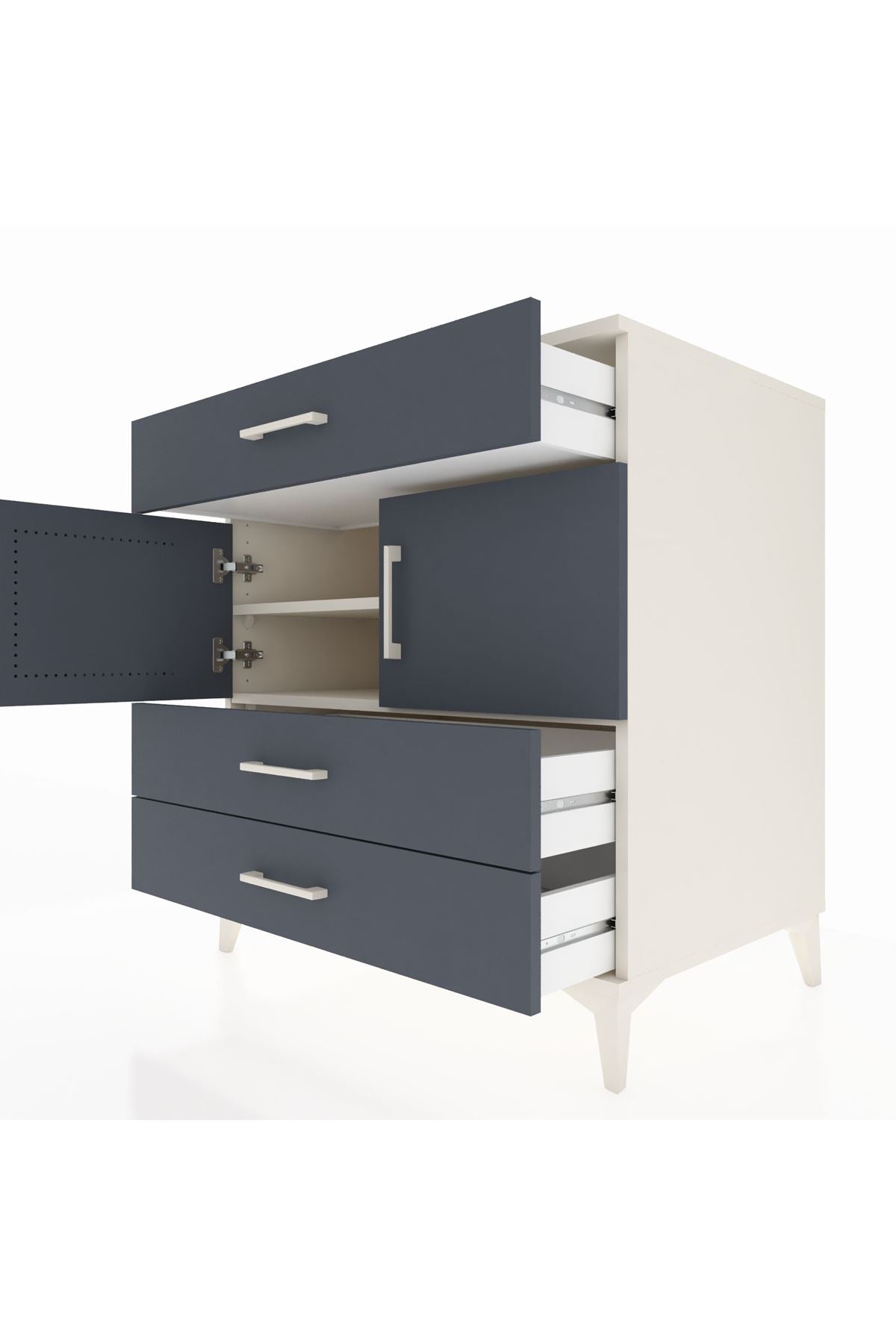 Kronos Şifonyer 2 Raflı 3 Çekmeceli 2 Kapaklı 88x59x96 Aytaşı-Antrasit