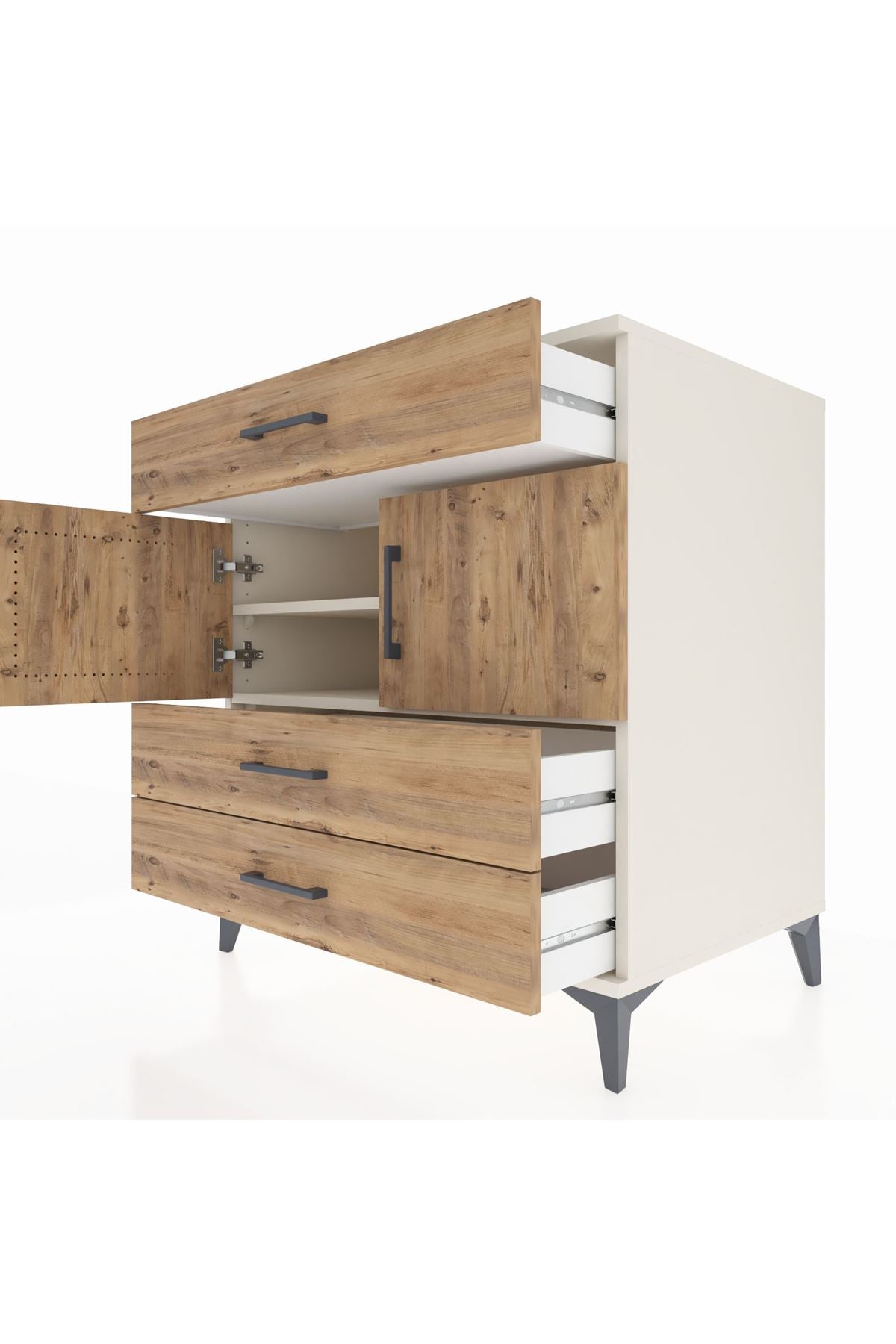 Kronos Şifonyer 2 Raflı 3 Çekmeceli 2 Kapaklı 88x59x96 Aytaşı-Çam