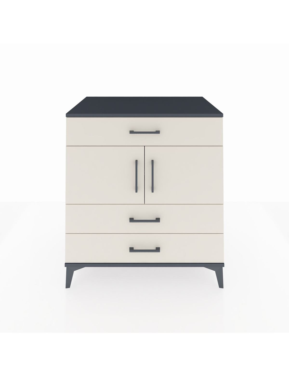 Kronos Şifonyer 2 Raflı 3 Çekmeceli 2 Kapaklı 88x59x96 Antrasit-Aytaşı