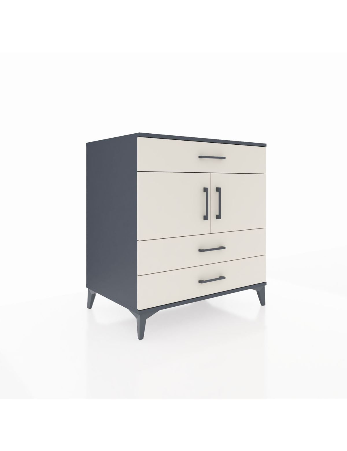 Kronos Şifonyer 2 Raflı 3 Çekmeceli 2 Kapaklı 88x59x96 Antrasit-Aytaşı