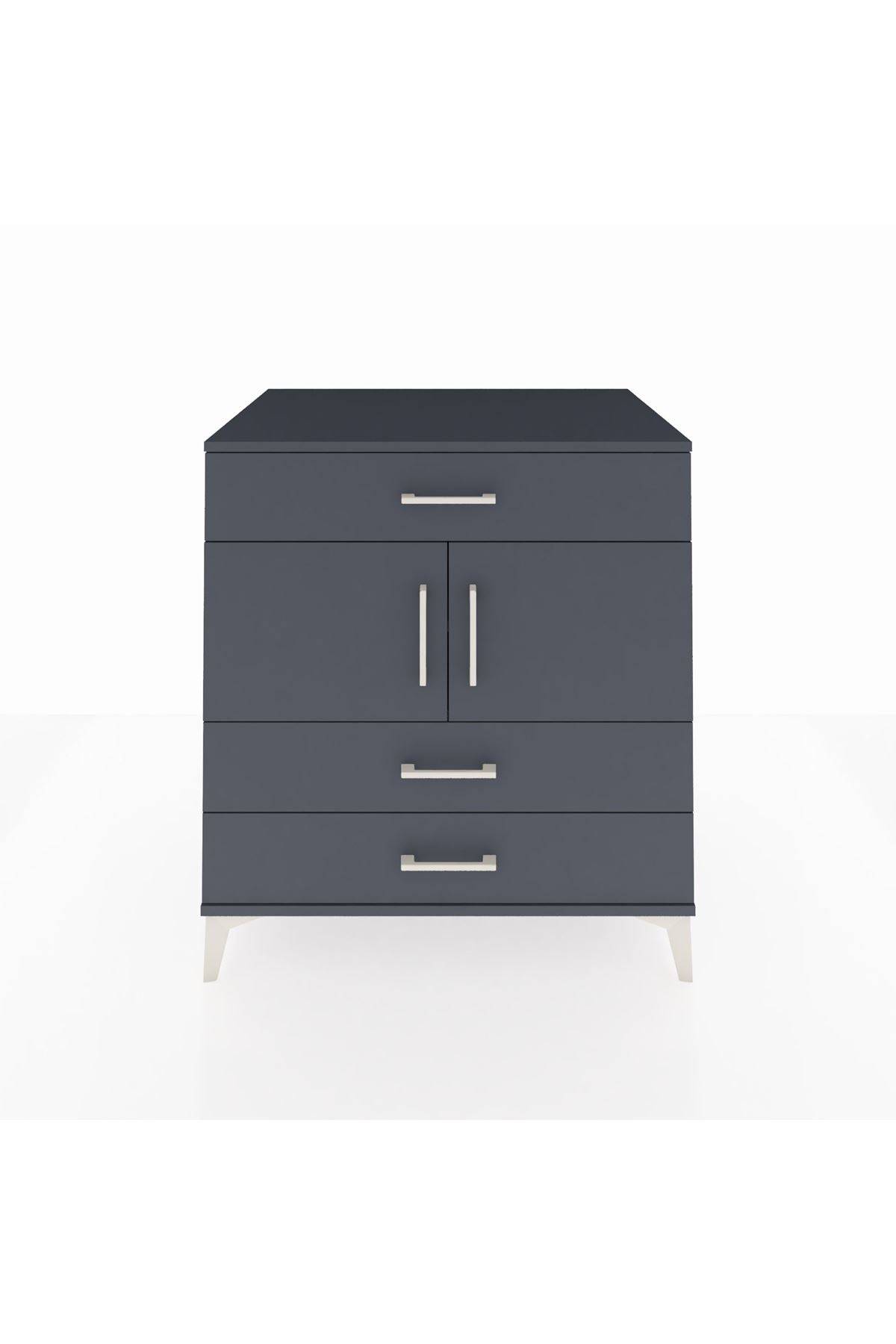 Kronos Şifonyer 2 Raflı 3 Çekmeceli 2 Kapaklı 88x59x96 Antrasit-Antrasit