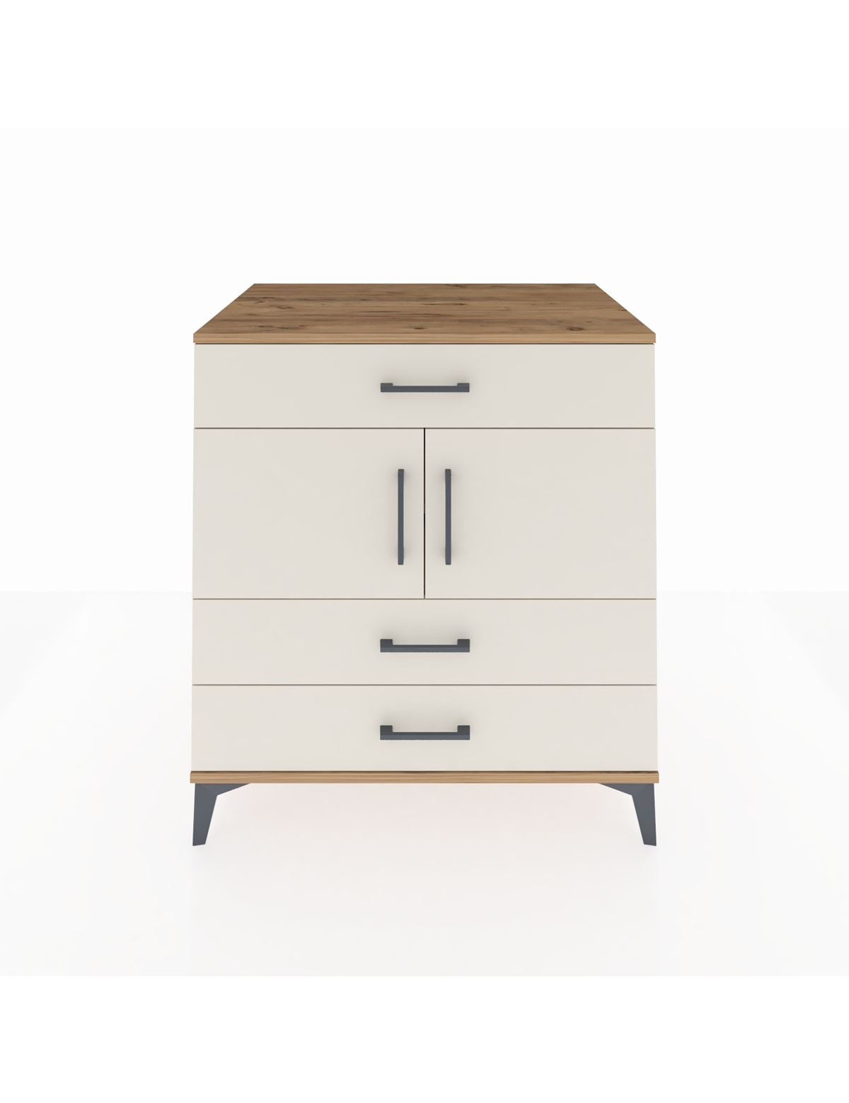 Kronos Şifonyer 2 Raflı 3 Çekmeceli 2 Kapaklı 88x59x96 Çam-Aytaşı