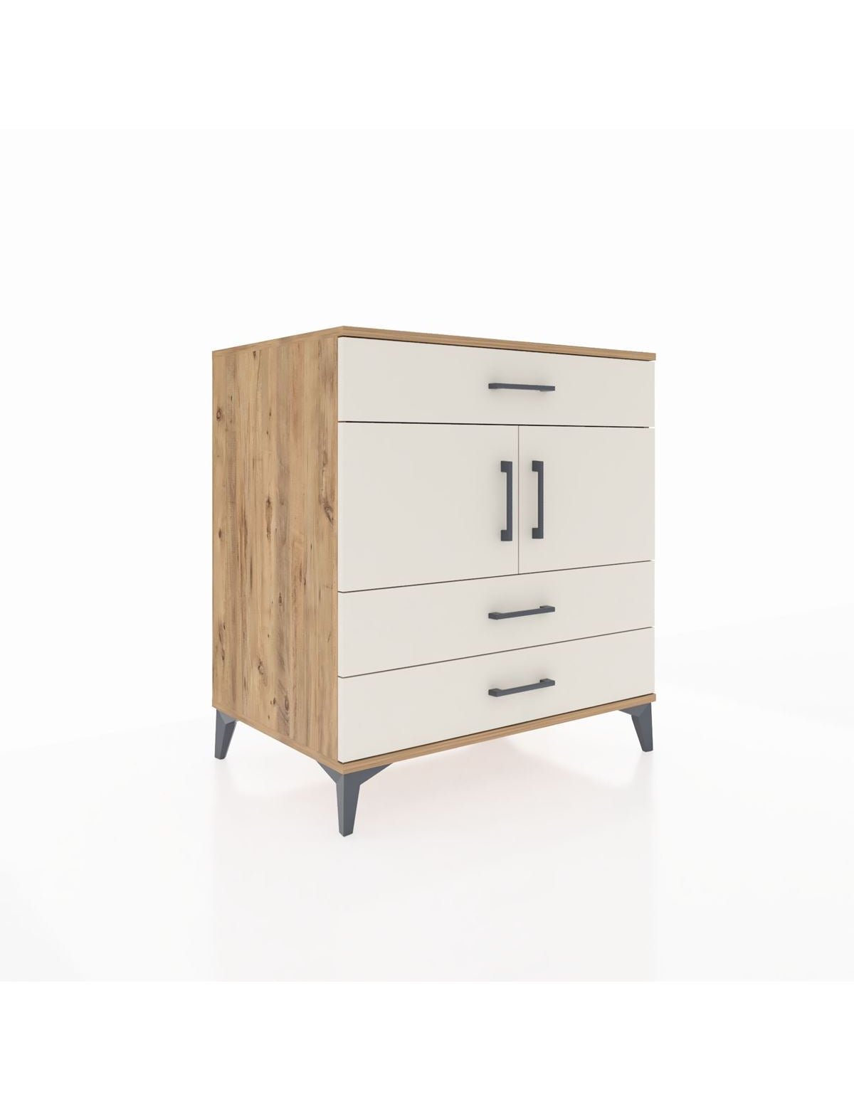 Kronos Şifonyer 2 Raflı 3 Çekmeceli 2 Kapaklı 88x59x96 Çam-Aytaşı