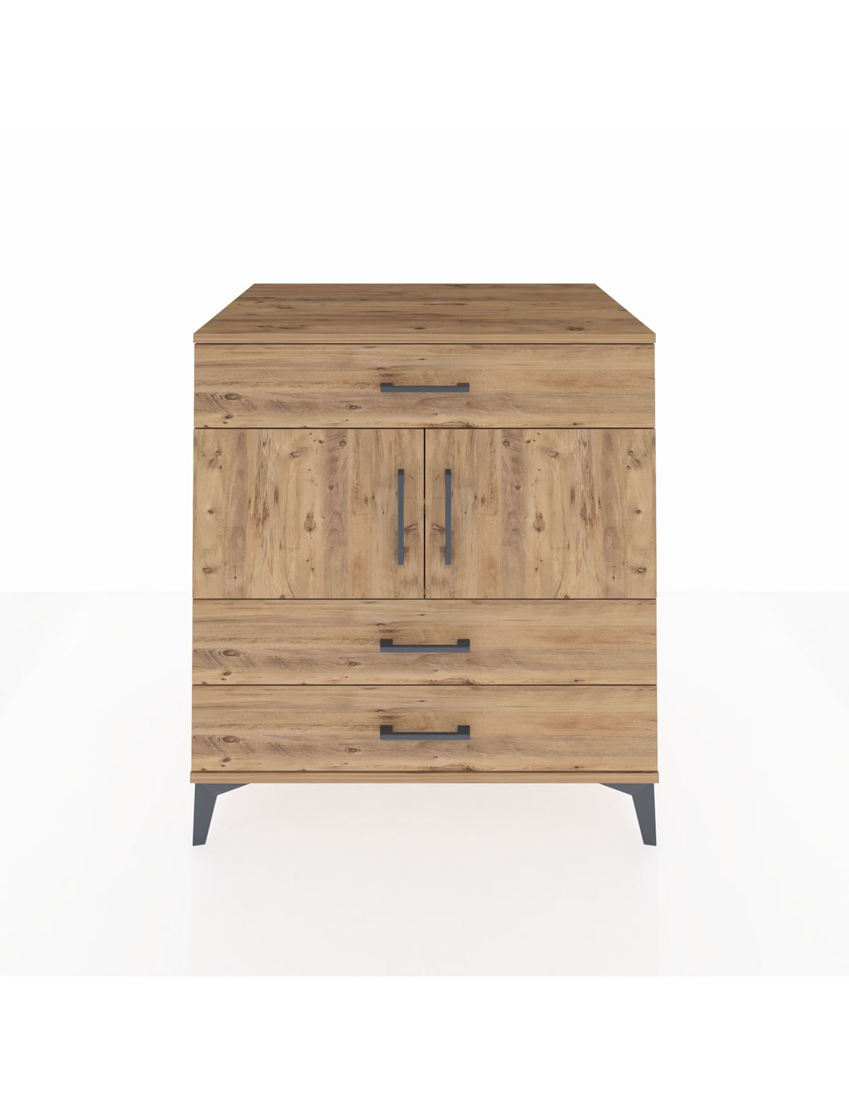 Kronos Şifonyer 2 Raflı 3 Çekmeceli 2 Kapaklı 88x59x96 Çam-Çam