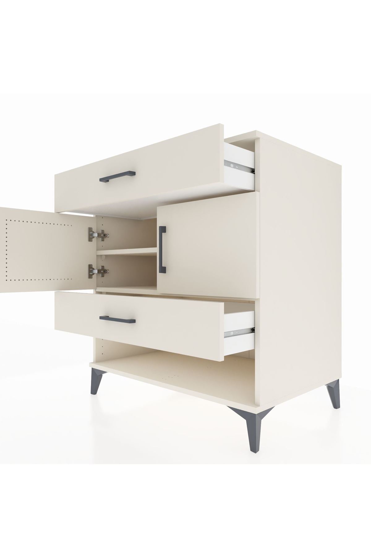 Kronos Şifonyer 2 Raflı 2 Çekmeceli 2 Kapaklı 88x59x96 Aytaşı-Aytaşı