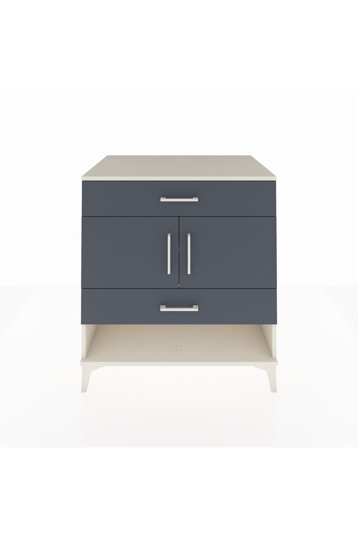 Kronos Şifonyer 2 Raflı 2 Çekmeceli 2 Kapaklı 88x59x96 Aytaşı-Antrasit