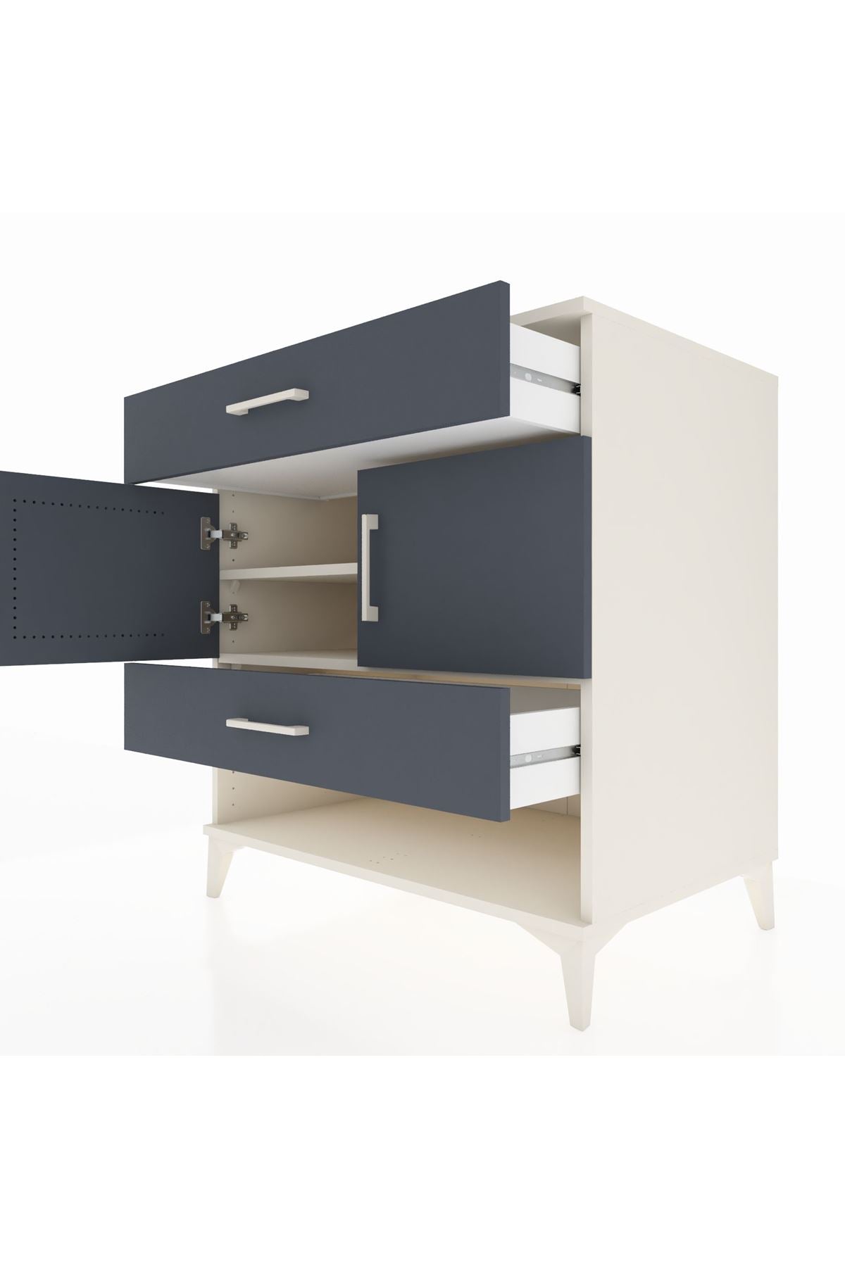 Kronos Şifonyer 2 Raflı 2 Çekmeceli 2 Kapaklı 88x59x96 Aytaşı-Antrasit