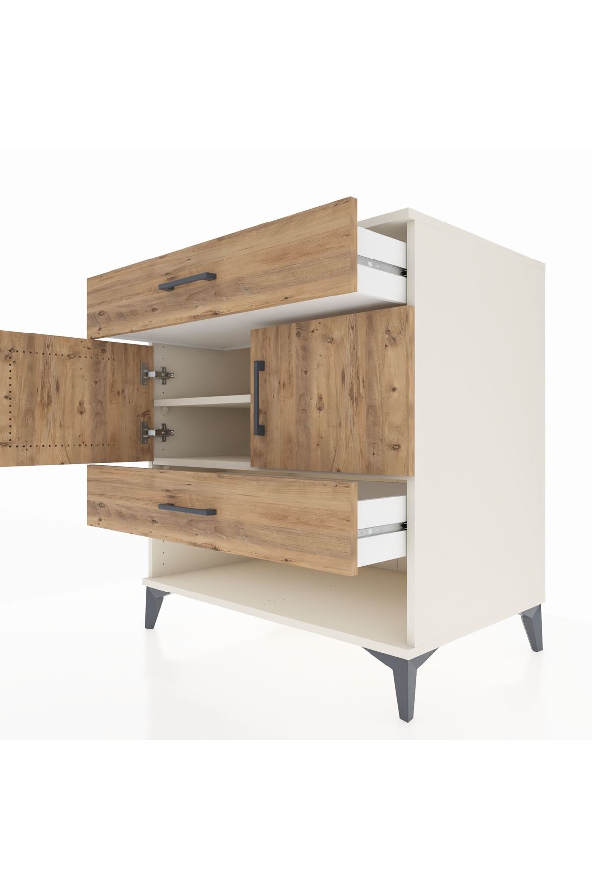 Kronos Şifonyer 2 Raflı 2 Çekmeceli 2 Kapaklı 88x59x96 Aytaşı-Çam