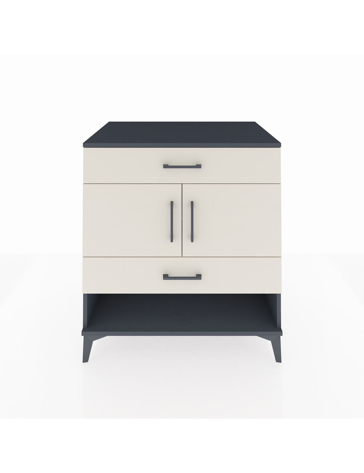 Kronos Şifonyer 2 Raflı 2 Çekmeceli 2 Kapaklı 88x59x96 Antrasit-Aytaşı