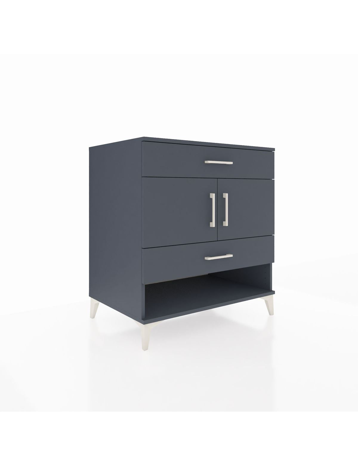 Kronos Şifonyer 2 Raflı 2 Çekmeceli 2 Kapaklı 88x59x96 Antrasit-Antrasit