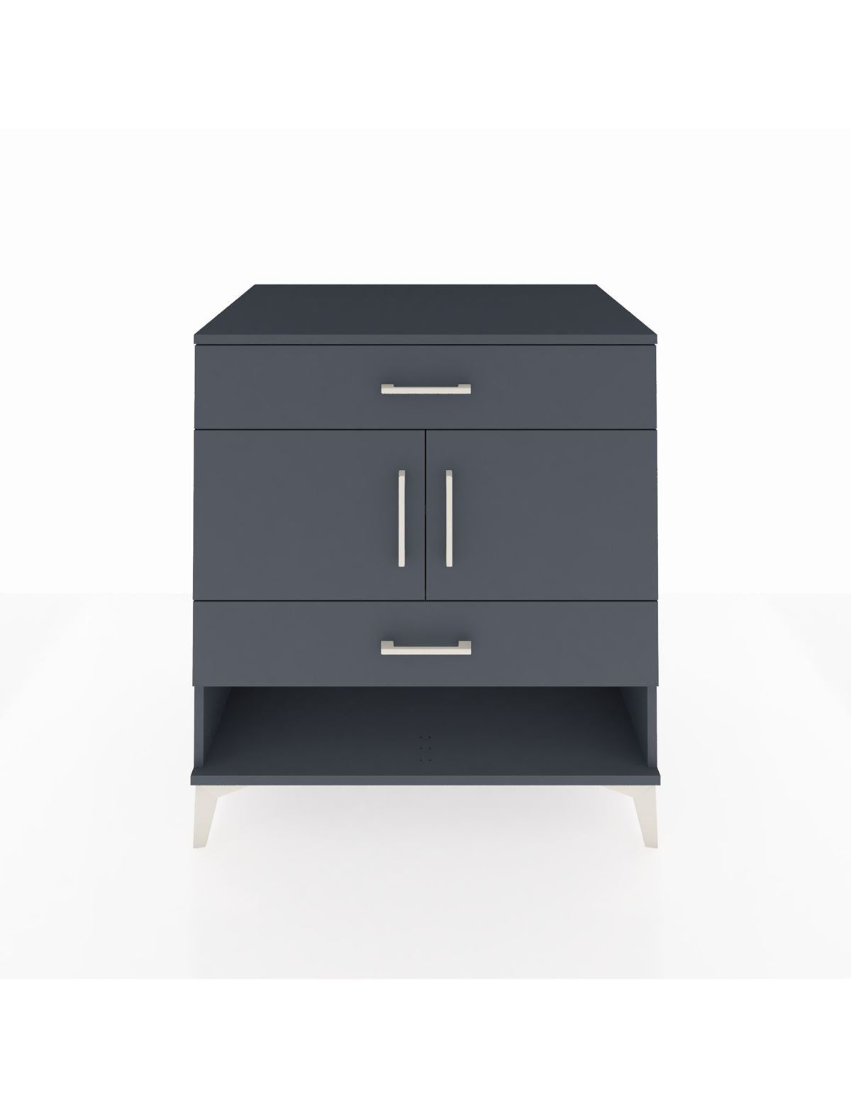 Kronos Şifonyer 2 Raflı 2 Çekmeceli 2 Kapaklı 88x59x96 Antrasit-Antrasit