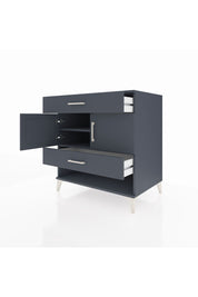 Kronos Şifonyer 2 Raflı 2 Çekmeceli 2 Kapaklı 88x59x96 Antrasit-Antrasit