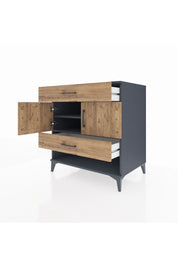 Kronos Şifonyer 2 Raflı 2 Çekmeceli 2 Kapaklı 88x59x96 Antrasit-Çam