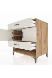 Kronos Şifonyer 2 Raflı 2 Çekmeceli 2 Kapaklı 88x59x96 Çam-Aytaşı