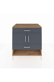 Kronos Şifonyer 2 Raflı 2 Çekmeceli 2 Kapaklı 88x59x96 Çam-Antrasit