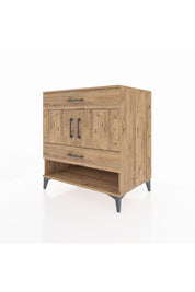 Kronos Şifonyer 2 Raflı 2 Çekmeceli 2 Kapaklı 88x59x96 Çam-Çam