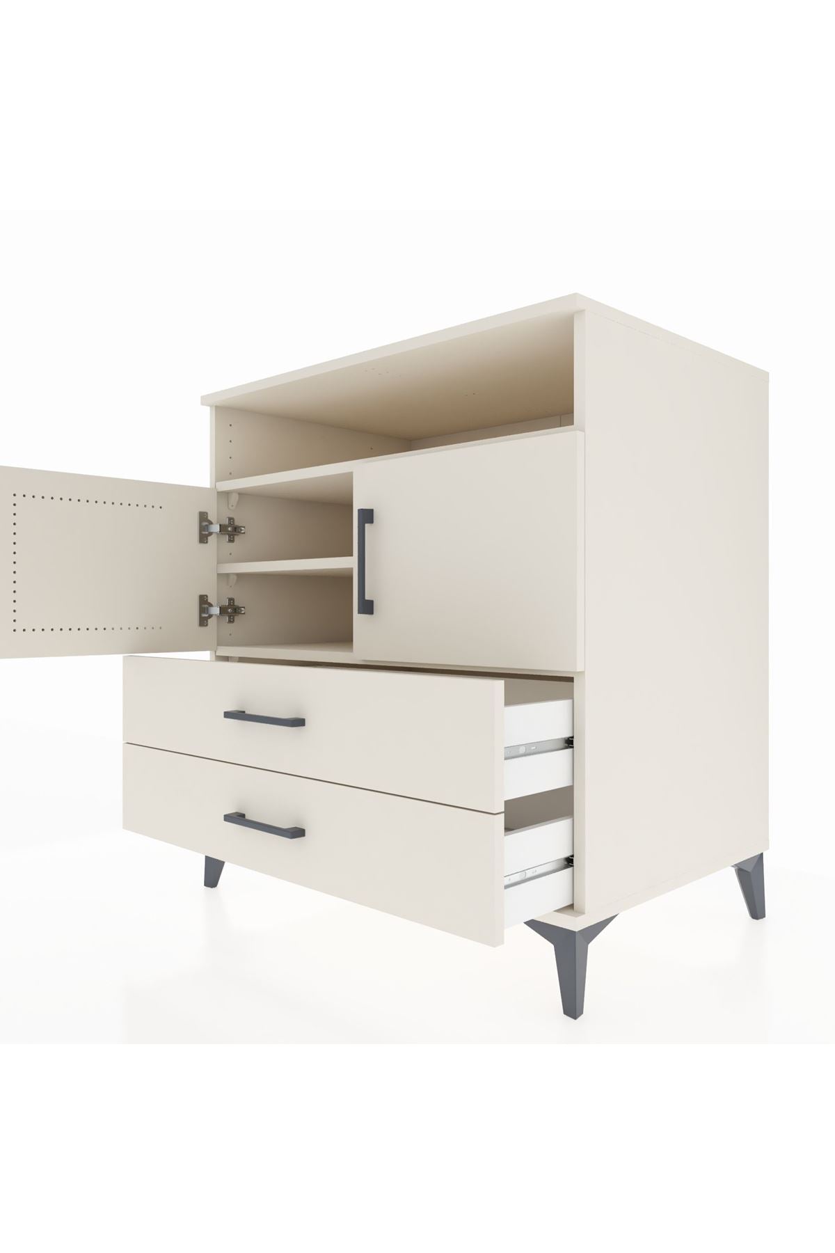 Kronos Şifonyer 3 Raflı 2 Çekmeceli 2 Kapaklı 88x59x96 Aytaşı-Aytaşı