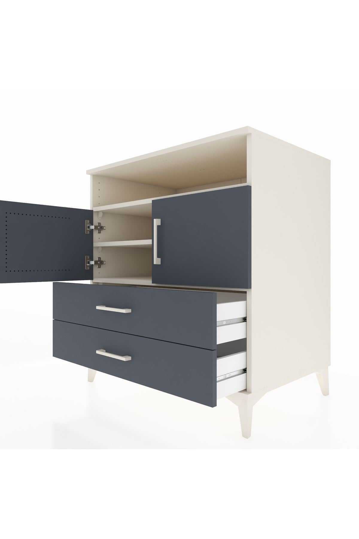 Kronos Şifonyer 3 Raflı 2 Çekmeceli 2 Kapaklı 88x59x96 Aytaşı-Antrasit